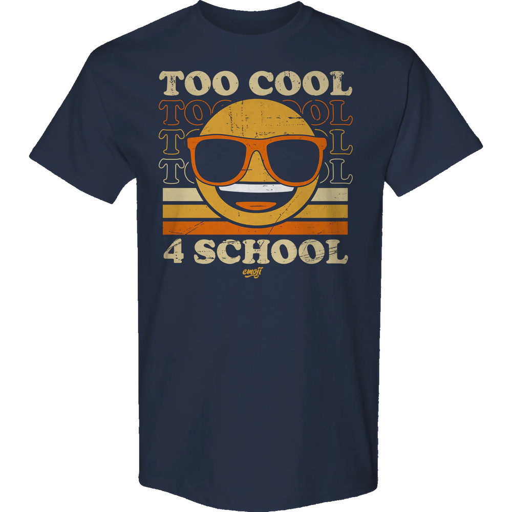 Too Cool 4 School Emoji Funny Graphic Unisex Student Gift T-Shirt